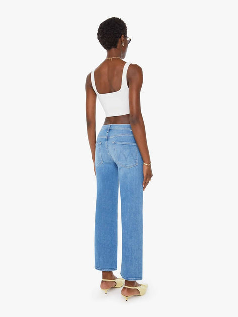 Mother Rambler Mid Rise Zip Ankle Jeans Blue 23 4