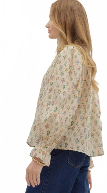 Entro Long Sleeve Top Beige Medium 3