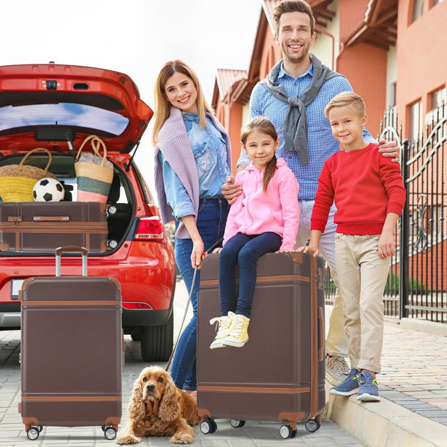 BreeBe Hardshell Luggage Set 3 Pieces Brown 3