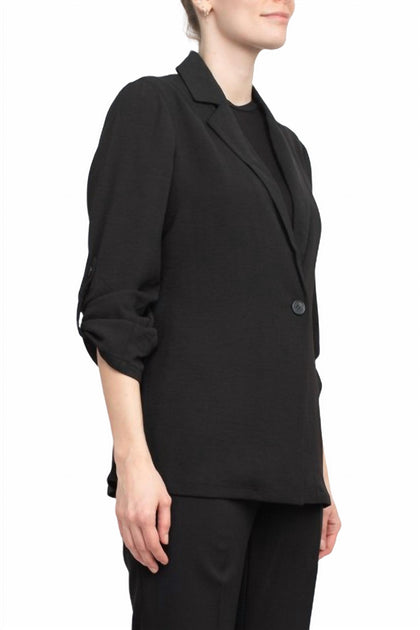 Adrianna Papell One Button Blazer Black Medium 4