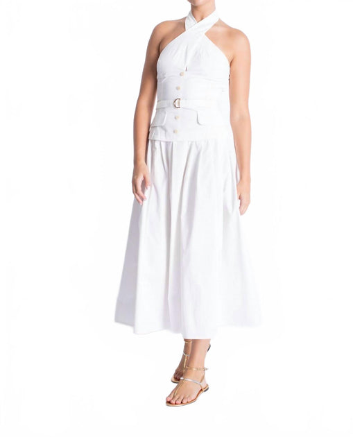 Karina Grimaldi Coral Midi Dress White Small 2