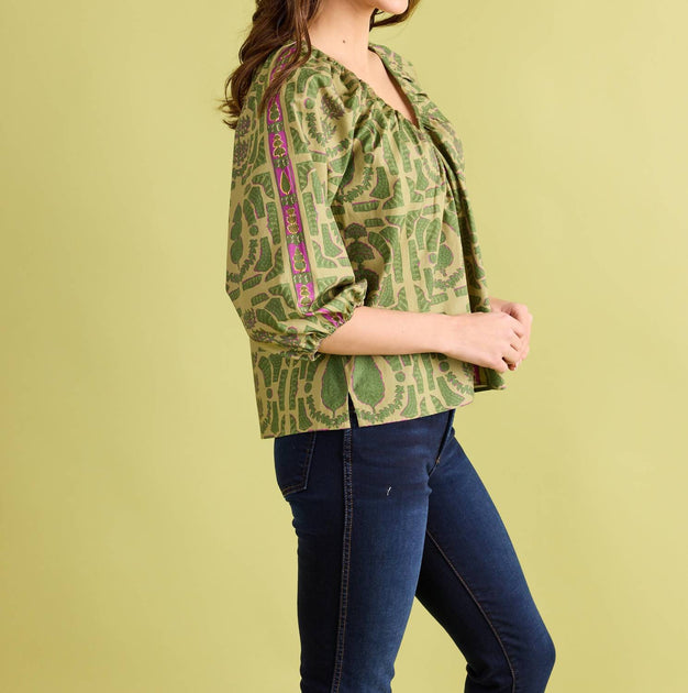 Double A Beatrice Blouse Green XL 4