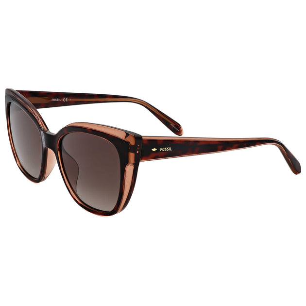 Fosil Wraparound Women Brown/Havana Metal Frame Fossil FOS Sunglasses Women Gold Havana / Brown Gradient  main image 3