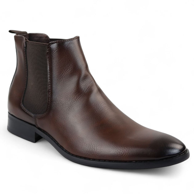 Infinity Men's Brown Chelsea Slip-On Office Ankle Boots EU 46 3