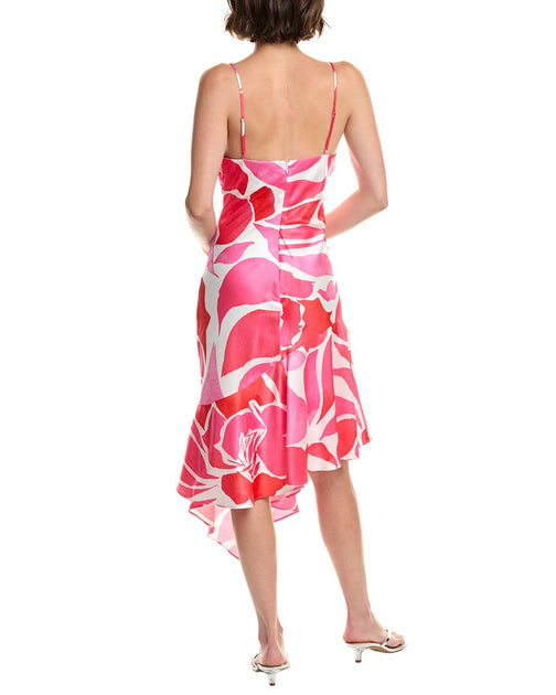 zac posen spaghetti strap metallic flounce hem dress Milly Dream Rose Midi Dress