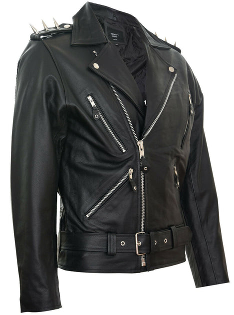 Infinity Brando Ghostrider Leather Biker Jacket Black XS 3