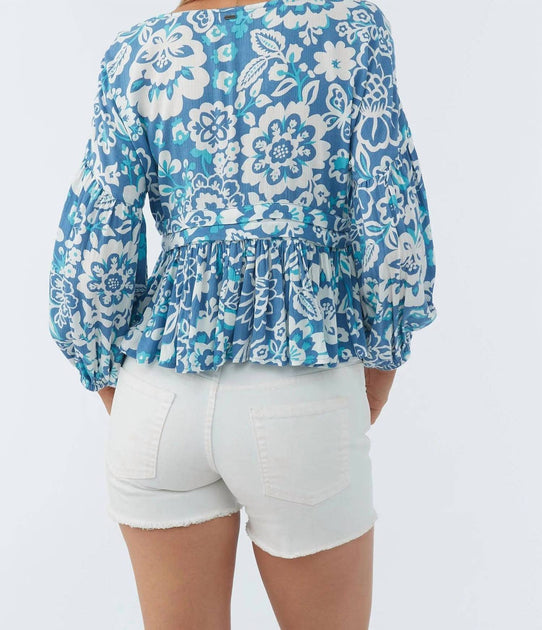 O'Neill Mary Cristina Floral Top Blue XSmall 4