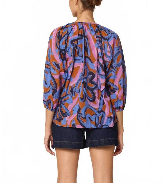 Cleobella Ramona Blouse Blue Medium 4