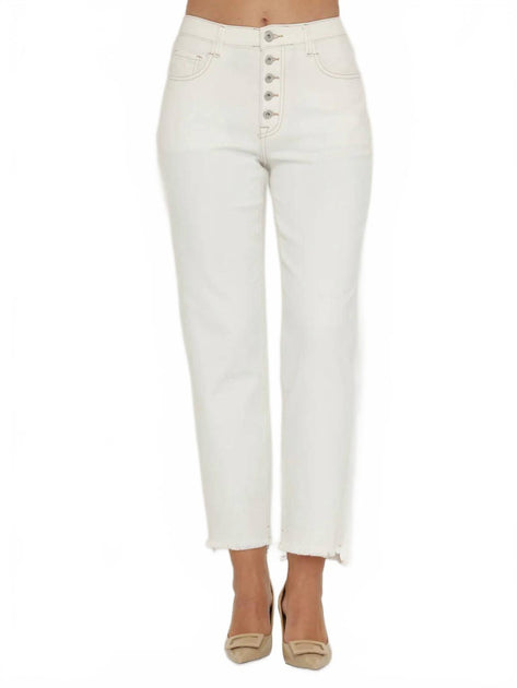 BIANCO Brenda Button Jeans White 26 2