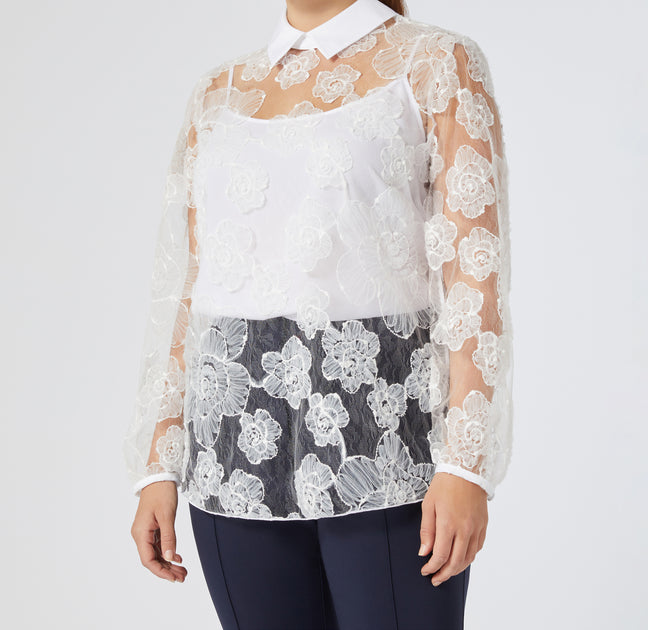 Marina Rinaldi Godezia Tunic White US 12 2