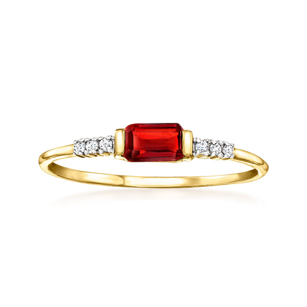 Ross-Simons RS Pure Garnet Diamond Accent Ring Red US 9 2