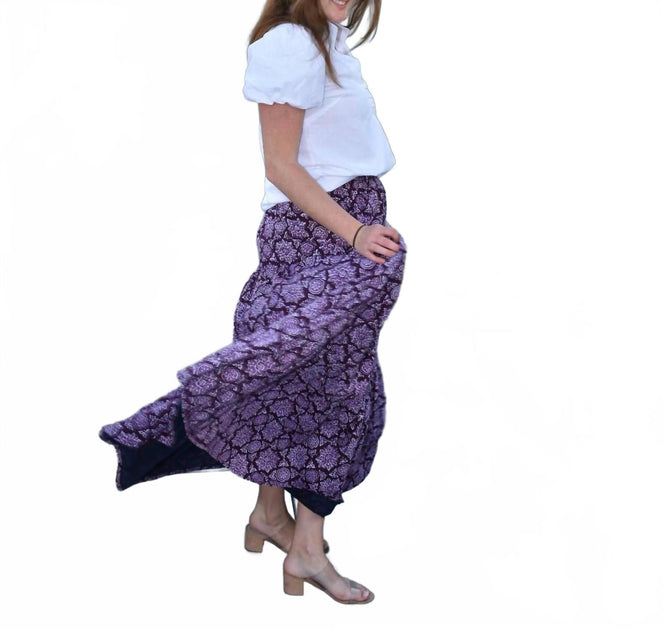Tarun Fab & Tex Boho Long Maxi Skirt Lila Medium 4