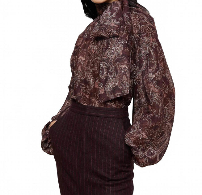 L'Agence Rhett Over Blouse Brown Medium 4