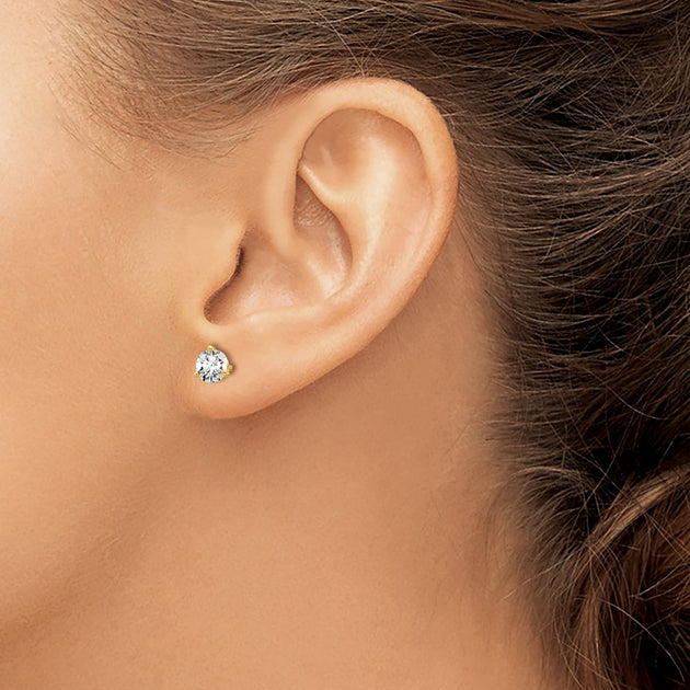 Diamond2Deal Lab Grown Diamond Stud Earrings Silver 7