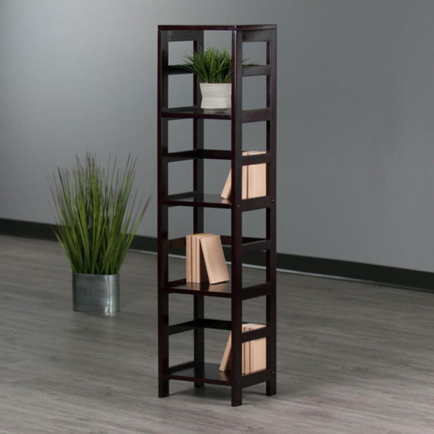 Hivvago Leo 4-Tier Shelf Espresso 4
