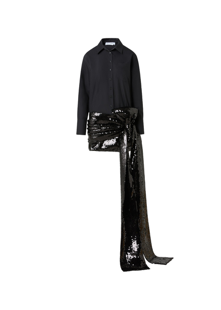 Mach & Mach Puffy Bow Black Sequin Dress Black EU 38 2