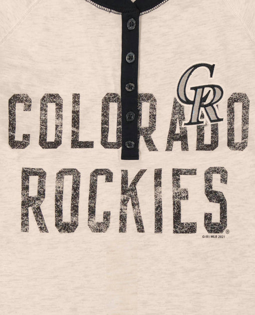 Starter Womens Colorado Rockies First Choice 3/4 Sleeve Shirt Beige Medium 4