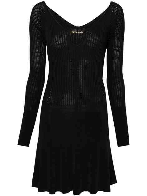 Jacquemus Rippenstrick Minikleid Schwarz EU 44 3