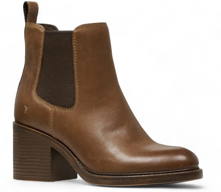 Windsorsmith Varsity Women's Block Heel Leather Chelsea Boots Brown US 10 3