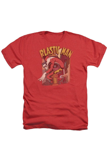 Gildan DC Comics Plastic Man Street Adult Heather Tee Red Medium 2