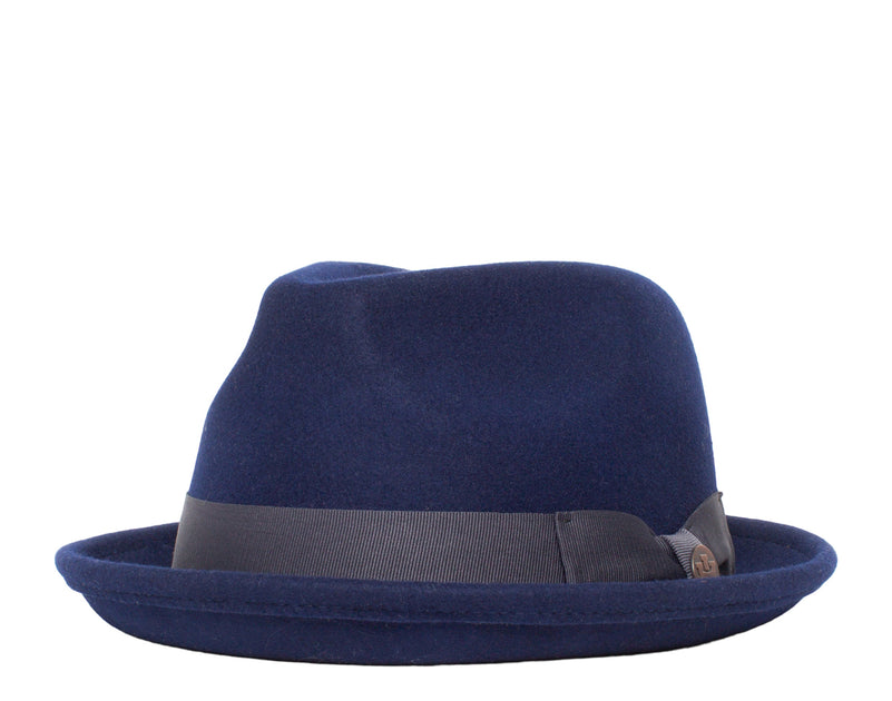 Goorin Bros Charlestowne Wool Pork Pie Fedora Hat Navy Small 2