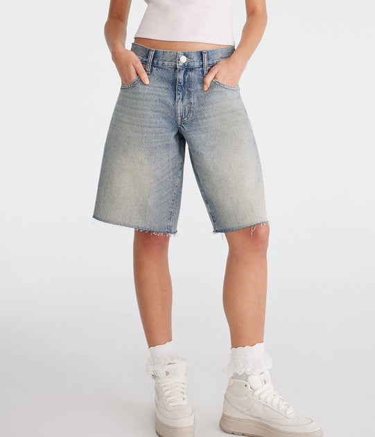 Aeropostale Mid-Rise Bermuda Short Blue US 10 Regular 2