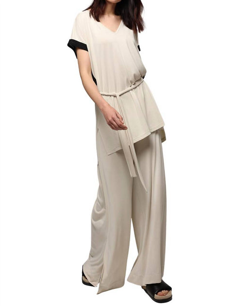 Ozai N Ku Belted Tunic Top Beige XLarge 2
