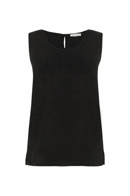 Dolcezza Linen Cami Top Black Small 2