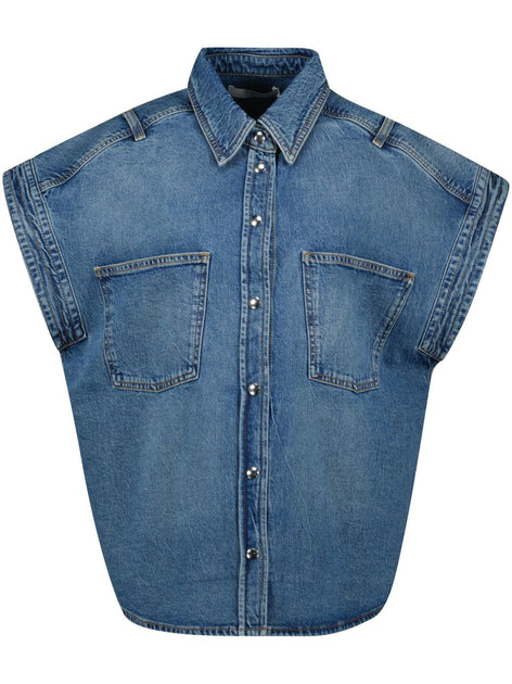 ベスト・ジレ IRO Women Jackets ELYCIAWP100BLU03 BLUE IRO SPRING SUMMER 25 COLLECTION | DENIM OVERSHIRT