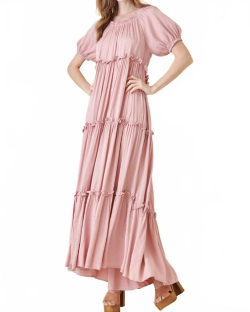 Fore Rose Bud Maxi Dress Pink Large 3