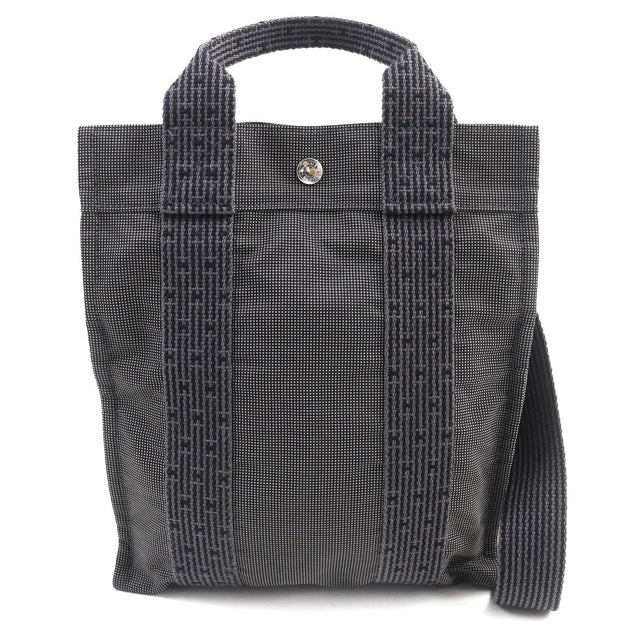 Hermes Her Line a Dos PM Backpack Black Gray Canvas HERMES Authentic Herline Bag Black Gray Canvas Fourre Tout  main image 4