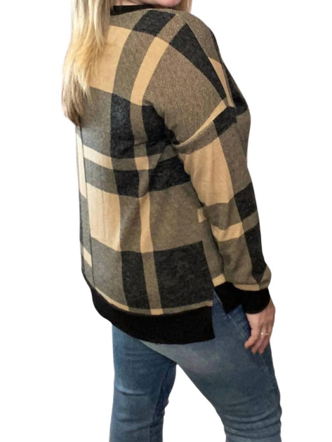 honeyme Plaid Weekender Tee Brown 3X 3