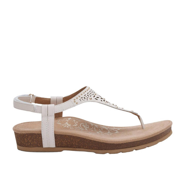 Aetrex Evelyn Thong Sandal White US 7.5 3