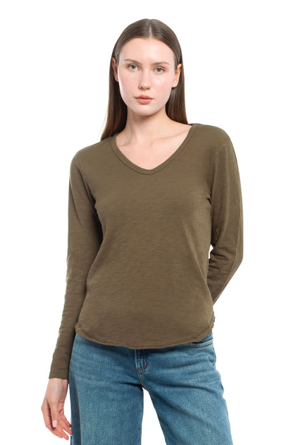 WILT Long Sleeve V-Neck Shirt Blue Small 2