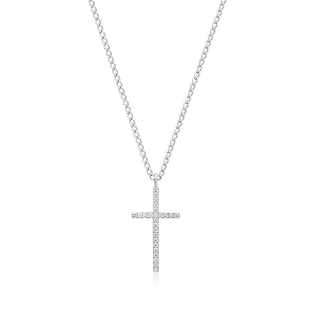 eklexic Cross Pendant Necklace Silver One Size 3