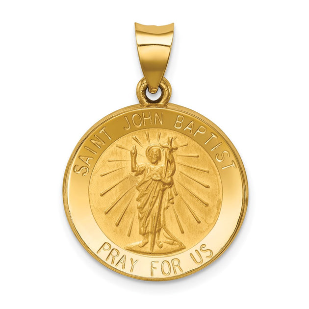 Diamond2Deal St John Baptist Medal Pendant Yellow Gold 2