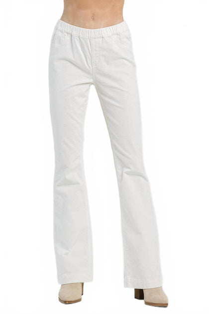 Jelly Jeans Corduroy Pull On Flare Leg Jeans White Large 2