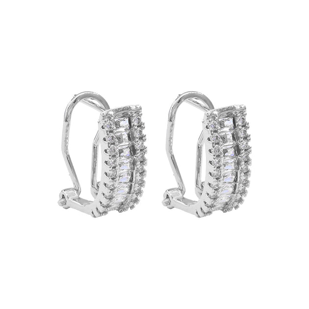 FASHNZFAB Mini Half Hoop Earrings Silver 3