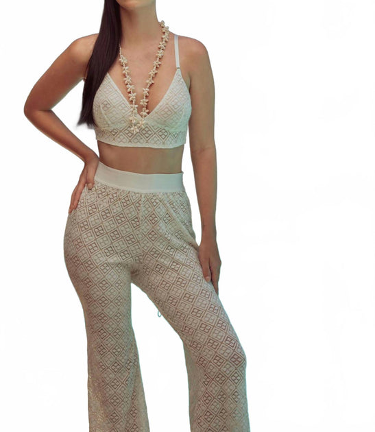 Kilo Brava Geo Lace Pantalon Évasé Vert XXXLarge 4