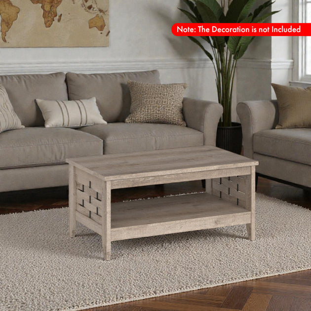 Hivvago 2-Tier Coffee Table Brown 4