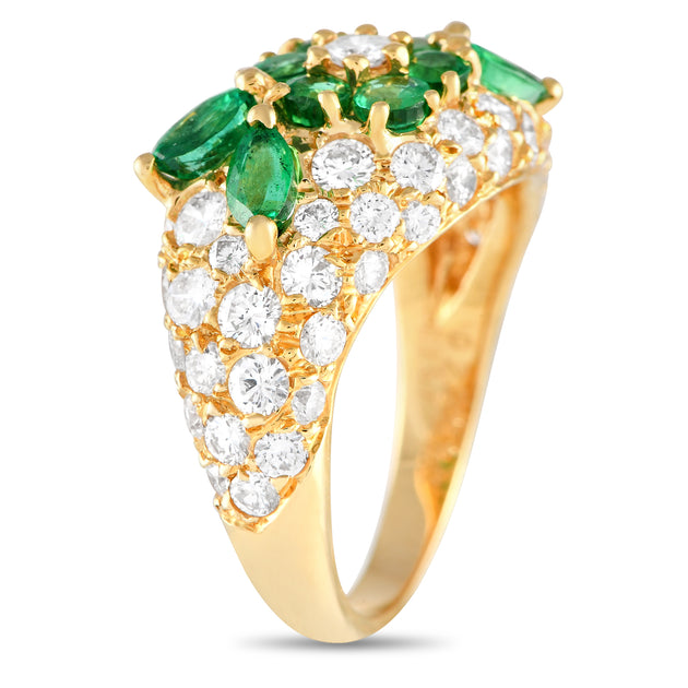 Graff GR13-060524 Diamond Emerald Ring Yellow Gold US 6.75 3
