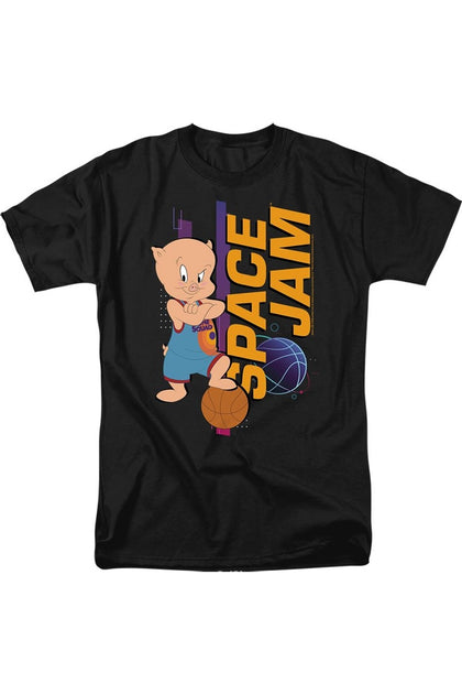 Gildan Space Jam 2 Porky Standing T-Shirt Black Small 2