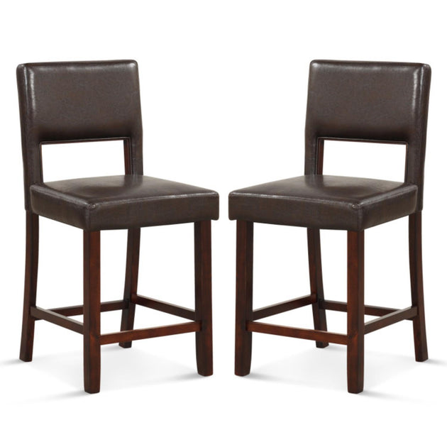 Hivvago 2 Piece Bar Stool Set Brown 2