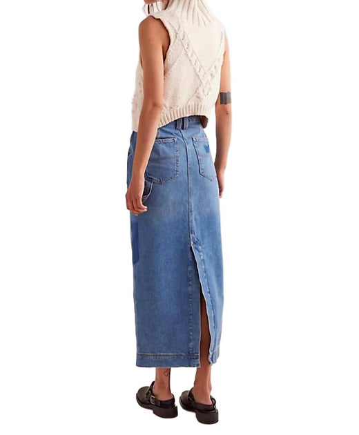 Free People Francisco Denim Maxi Skirt Blue 26 3