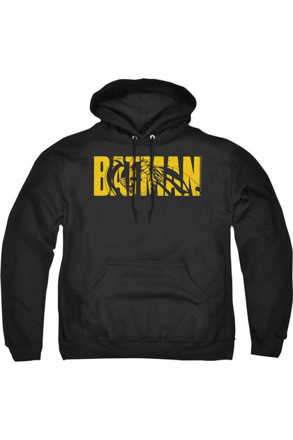 Gildan Batman Text Hoodie Black Medium 2
