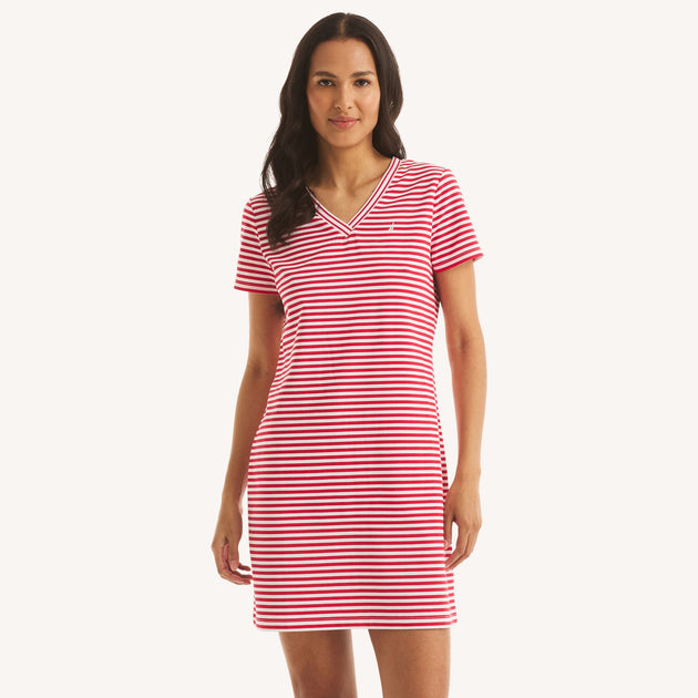 Nautica Striped V-Neck Dress Multi Large 2