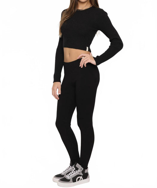 Kaveah Ribbed Long Sleeve Cropped Tee Black 4-6 Years 3