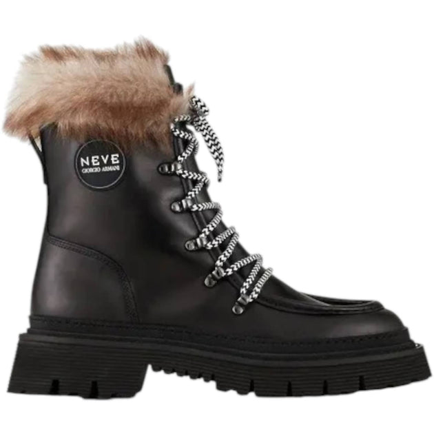 Armani Neve Leather Hiking Boots Black US 10 2