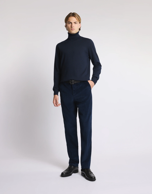 Fay F.12 Dolcevita Turtleneck Sweater Navy Blue EU 48 3