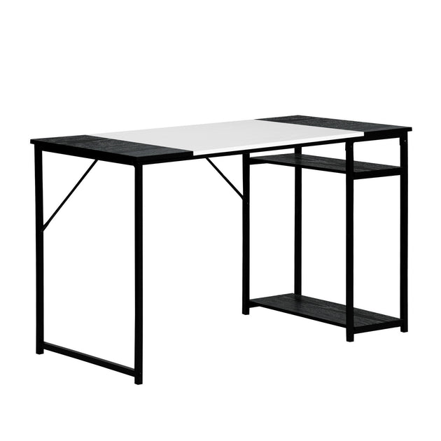 Bureau d'ordinateur Hivvago 47 pouces en forme de H Noir et Blanc 3